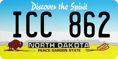 ND license plate ICC862