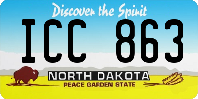 ND license plate ICC863
