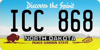 ND license plate ICC868