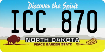 ND license plate ICC870