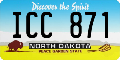 ND license plate ICC871