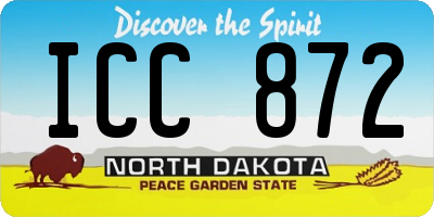 ND license plate ICC872