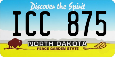 ND license plate ICC875
