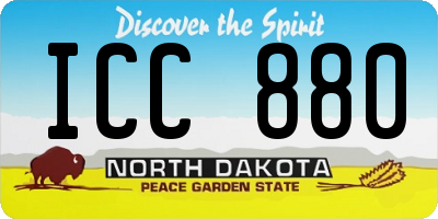 ND license plate ICC880