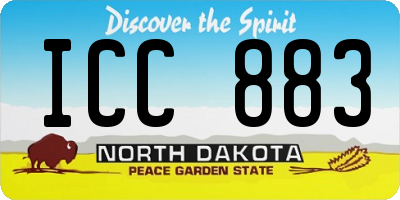 ND license plate ICC883