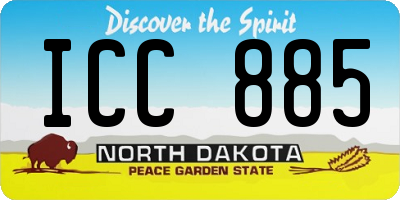 ND license plate ICC885