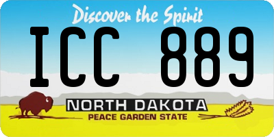 ND license plate ICC889