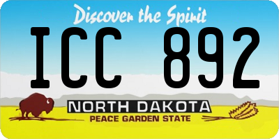 ND license plate ICC892