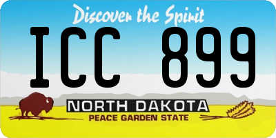 ND license plate ICC899