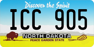 ND license plate ICC905