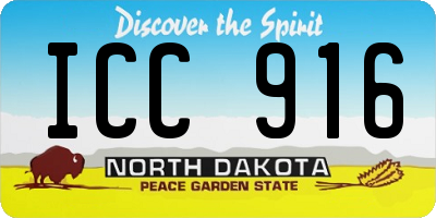 ND license plate ICC916