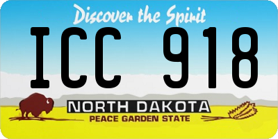 ND license plate ICC918