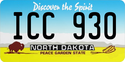 ND license plate ICC930