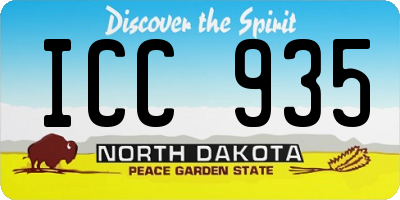 ND license plate ICC935