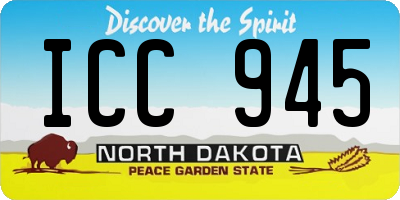ND license plate ICC945