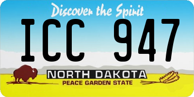 ND license plate ICC947