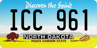 ND license plate ICC961