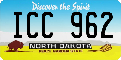 ND license plate ICC962