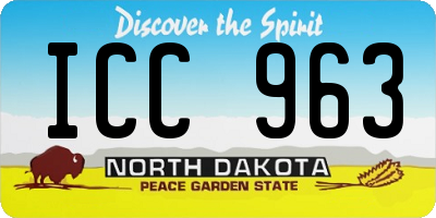 ND license plate ICC963