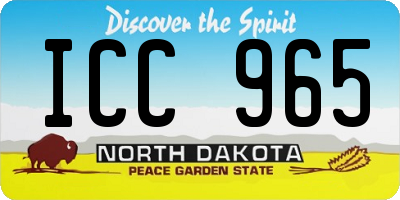 ND license plate ICC965