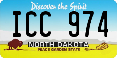 ND license plate ICC974