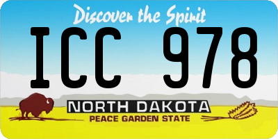 ND license plate ICC978