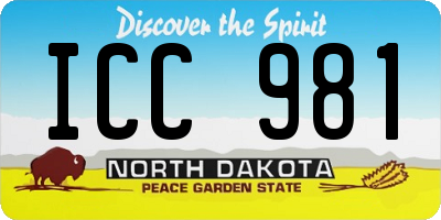 ND license plate ICC981