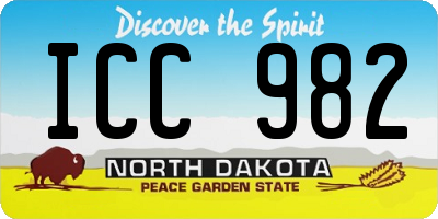 ND license plate ICC982