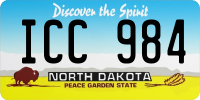 ND license plate ICC984