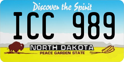 ND license plate ICC989