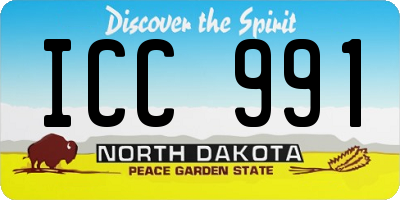 ND license plate ICC991