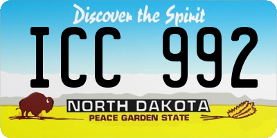 ND license plate ICC992