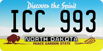 ND license plate ICC993