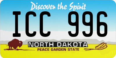 ND license plate ICC996