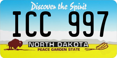 ND license plate ICC997