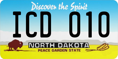 ND license plate ICD010