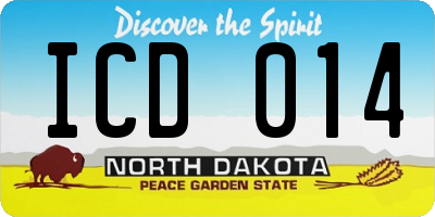 ND license plate ICD014
