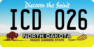 ND license plate ICD026