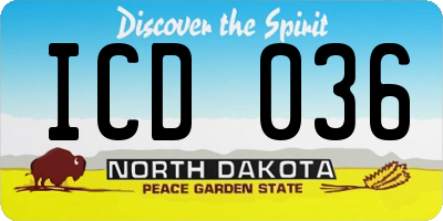 ND license plate ICD036