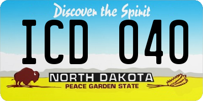 ND license plate ICD040