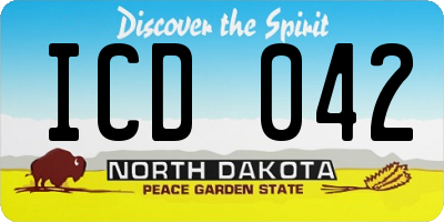 ND license plate ICD042