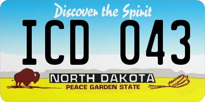ND license plate ICD043