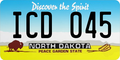 ND license plate ICD045