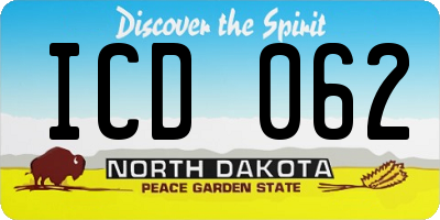 ND license plate ICD062