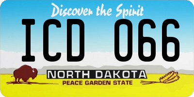 ND license plate ICD066