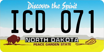 ND license plate ICD071