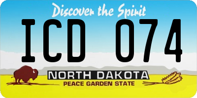 ND license plate ICD074