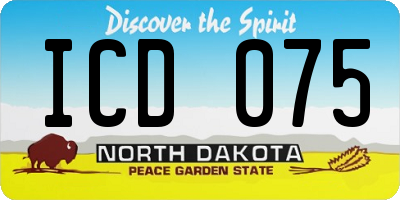 ND license plate ICD075