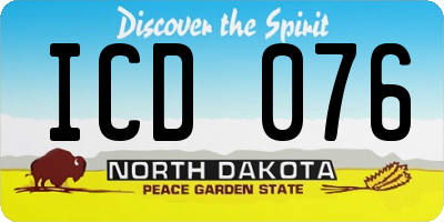 ND license plate ICD076