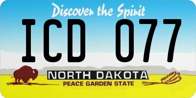 ND license plate ICD077
